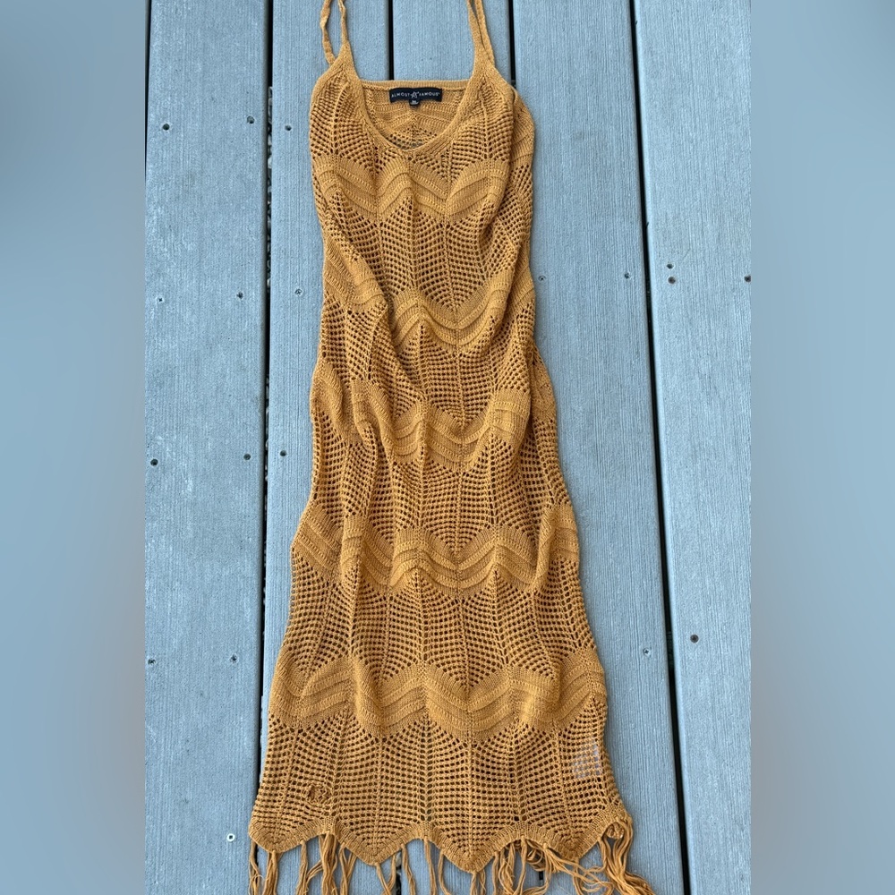 Yellow Knit Maxi Dress Cover-Up